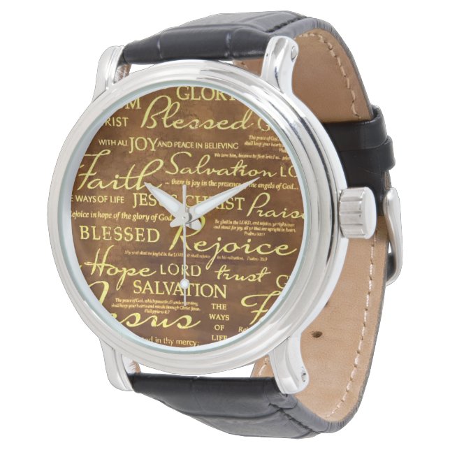Der Phantastische Segen und der Glaube Jesu Christ Armbanduhr (Schrägansicht)