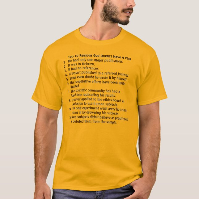 Der PhD des Gottes T-Shirt (Vorderseite)