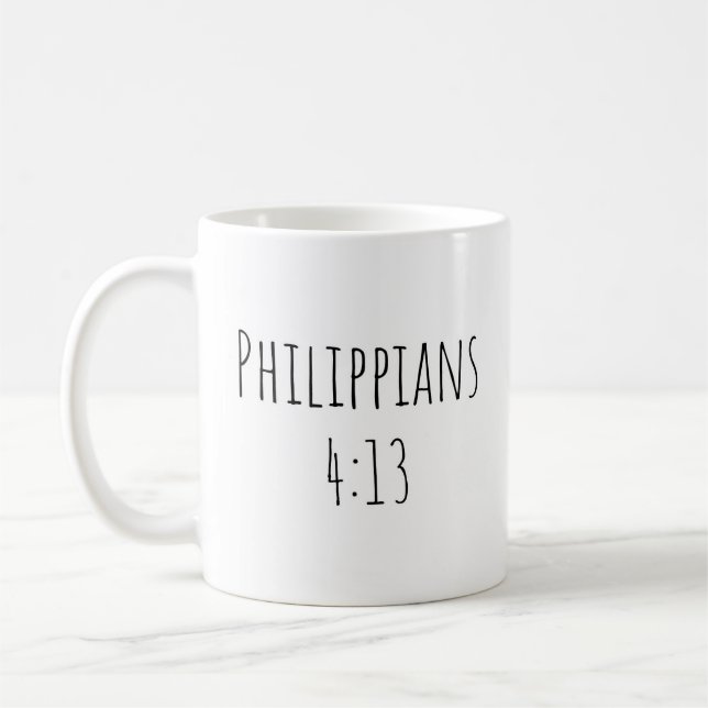 Der Philipper 4:13 Becher Kaffeetasse (Links)