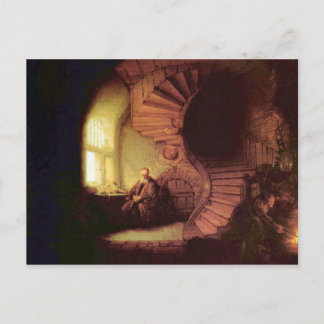Der Philosoph von Rembrandt Harmenszoon van Rijn Postkarte