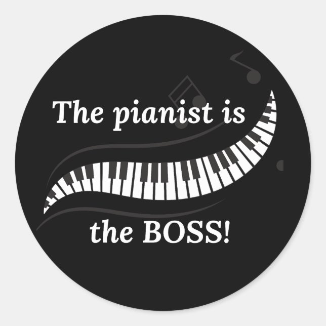 Der Pianist ist der Chef Stickers (Vorderseite)