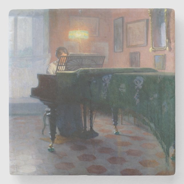 Der Pianist (Musikerin) Steinuntersetzer (Vorderseite)