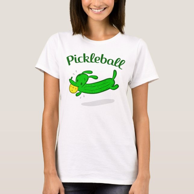 Der Pickleball der Frauen Hund legt T - Shirt in (Vorderseite)