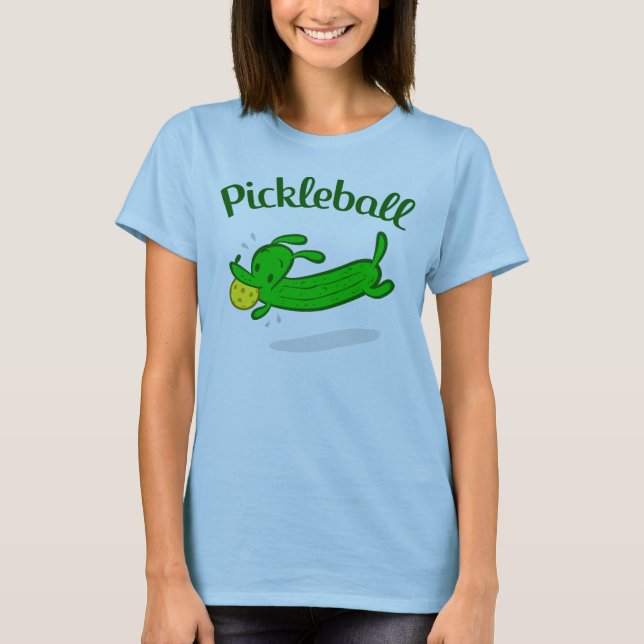 Der Pickleball der Frauen Hund legt T - Shirt in (Vorderseite)