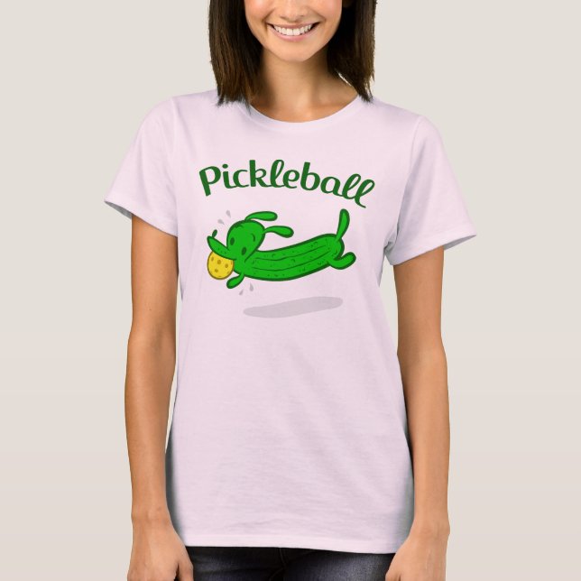 Der Pickleball der Frauen Hund legt T - Shirt in (Vorderseite)