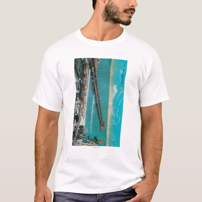 Der Pier und der Strand und das Long Beach T-Shirt (Vorderseite)