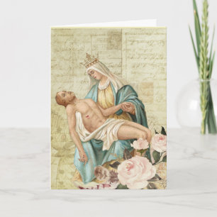 Der Pieta Mary und Jesus-religiöses christliches Karte