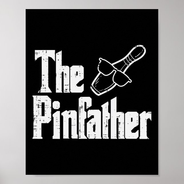 Der Pinfather Bowling Papa Vatertag Bowler Daddy Poster (Vorne)
