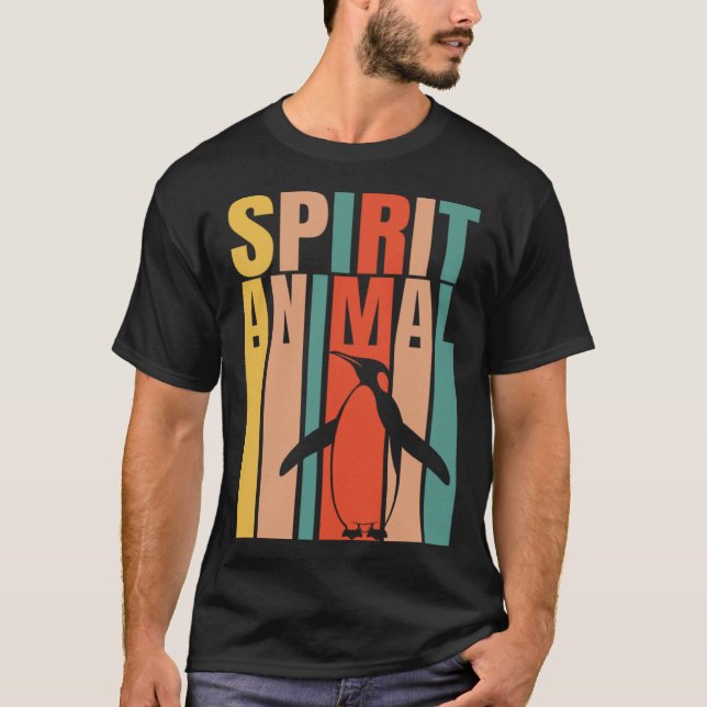 Der Pinguin ist mein Geist-Tier-Retro T-Shirt (Vorderseite)