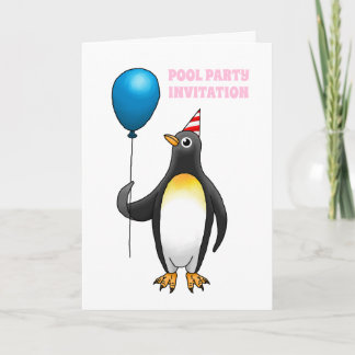 Der Pinguin lädt Sie zu einem Party ein Einladung
