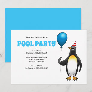 Der Pinguin und der blaue Luftballon Einladung