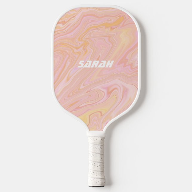 Der Pink Tangerine Retro-Pickleball-Schläger Pickleball Schläger (Vorderseite)