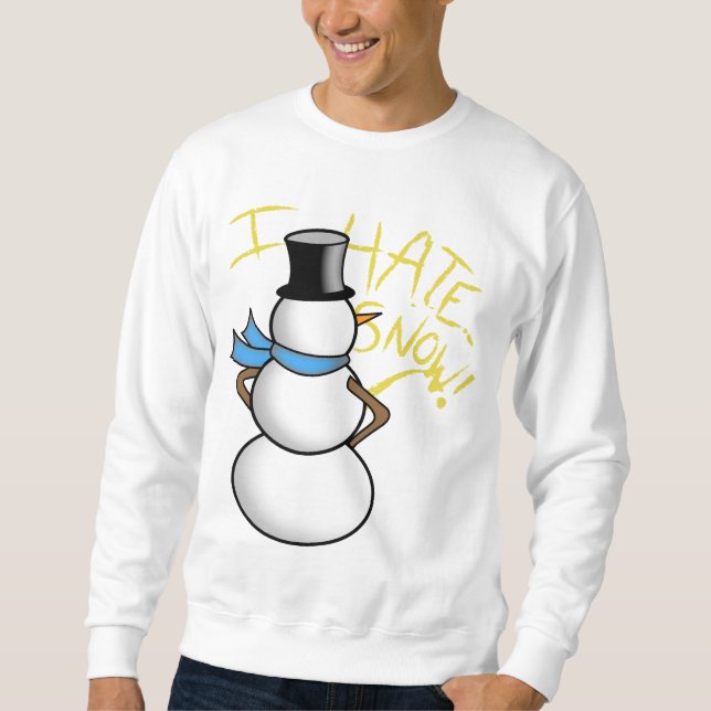 der pinkelnde Schneemann hasse ich Schnee Sweatshirt (Vorderseite)