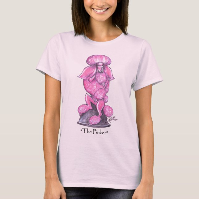 Der Pinker Brustkrebs-Pudel-T - Shirt (Vorderseite)