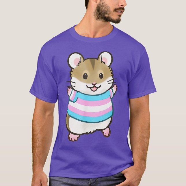Der Pipelineakery Trans Pride Flag Hamster T-Shirt (Vorderseite)