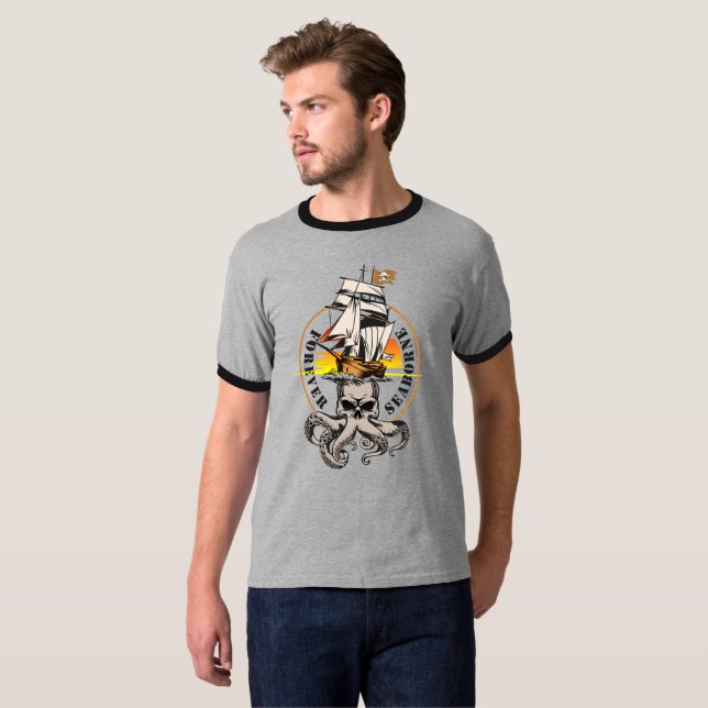 Der Pirat Seaborne | Männerklingeln T-Shirt (Vorne ganz)