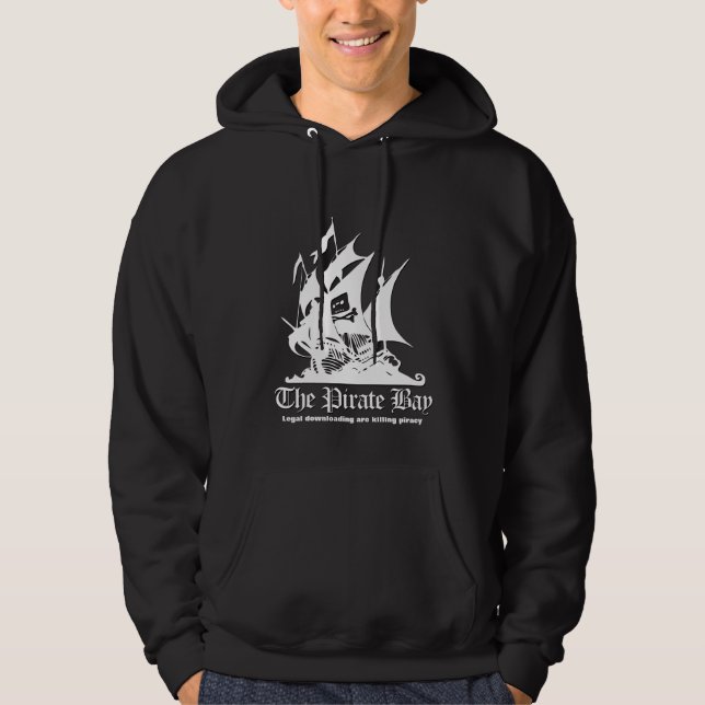 Der Piraten-Bucht-weiße LogoHoodie Hoodie (Vorderseite)