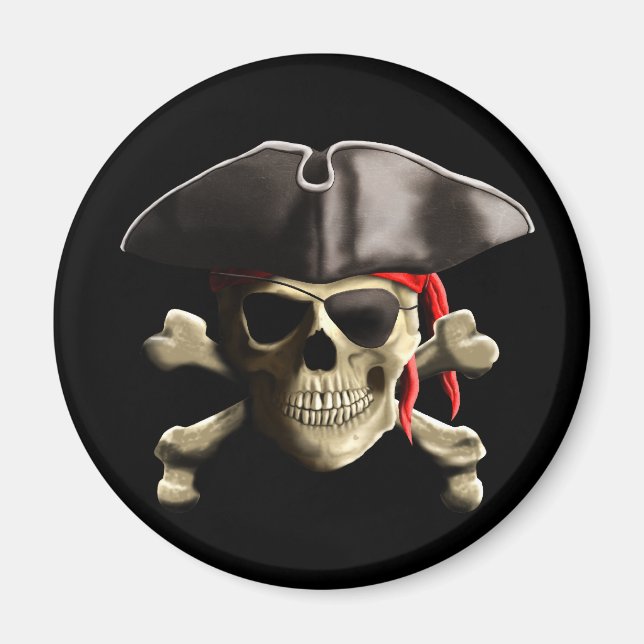 Der Piratenflagge Pirate Skull Magnet (Vorne)