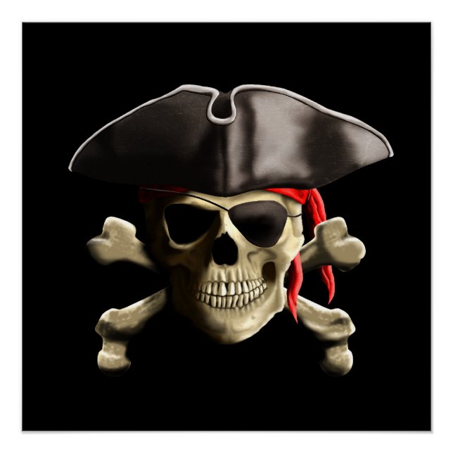 Der Piratenflagge Pirate Skull Poster (Vorderseite)
