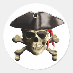 Der Piratenflagge Pirate Skull Runder Aufkleber