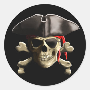 Der Piratenflagge Pirate Skull Runder Aufkleber
