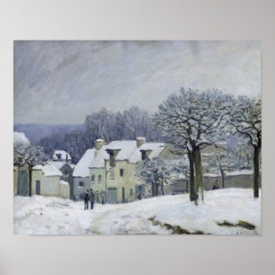 Der Place du Chenil in Marly-le-Roi, Schnee, 1876 Poster
