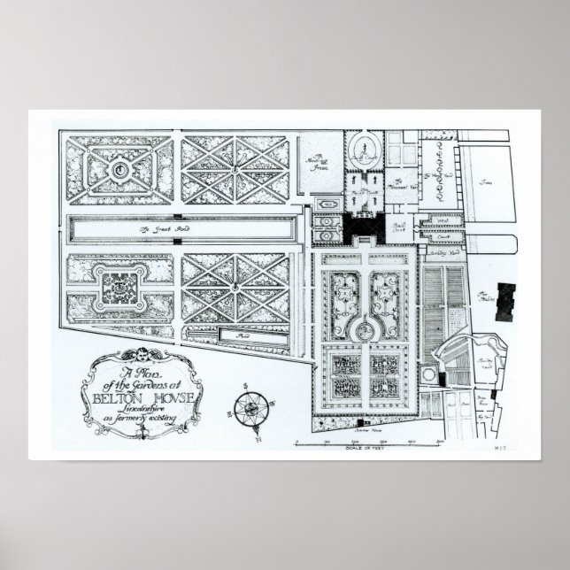 Der Plan der Gärten im Belton House, Lincolnshir Poster (Vorne)