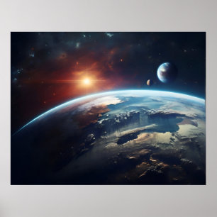 Der Planet Erde aus dem All Poster