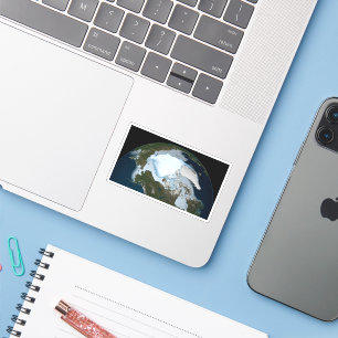 Der Planet Erde zeigt eine Eisdecke im Jahr 1980. Aufkleber