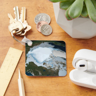 Der Planet Erde zeigt eine Eisdecke im Jahr 1980. Schlüsselanhänger