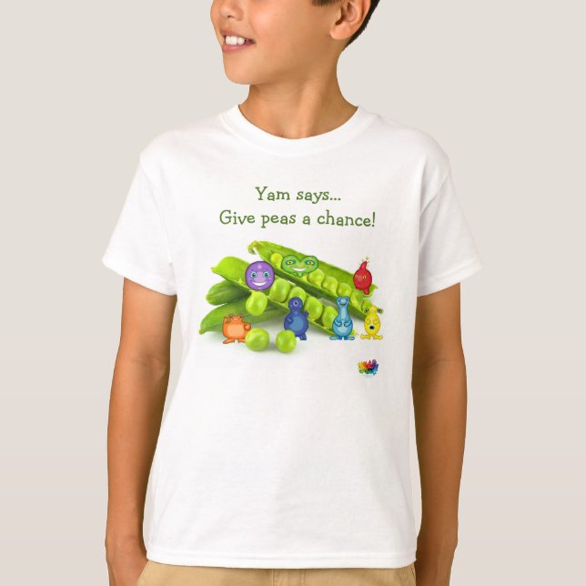 Der Planet Podz™ T - Shirt "Give Peas a Chance" (Vorderseite)