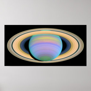 Der Planet Saturn in Ultraviolett Poster