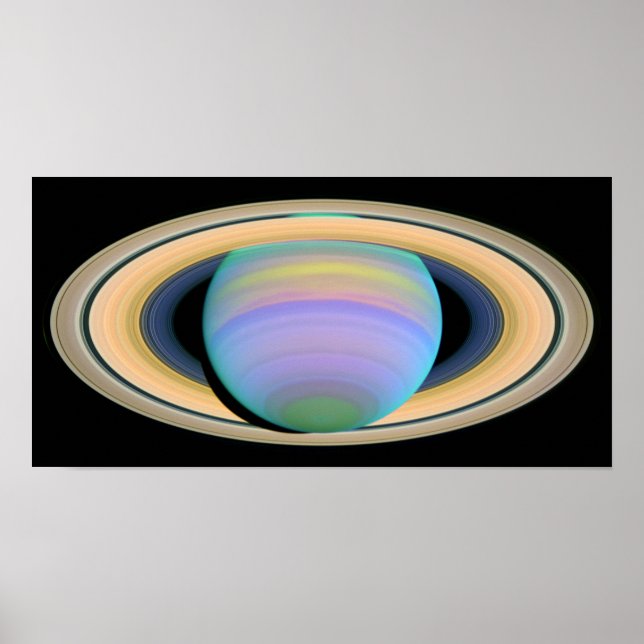 Der Planet Saturn in Ultraviolett Poster (Vorne)