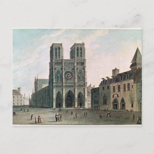 Der Platz vor Notre-Dame Postkarte (Vorderseite)