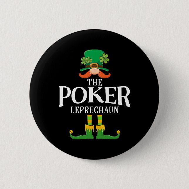 Der Poker Leprechaun St Patricks Day Matching  Button (Vorderseite)
