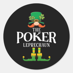 Der Poker Leprechaun St Patricks Day Matching  Runder Aufkleber