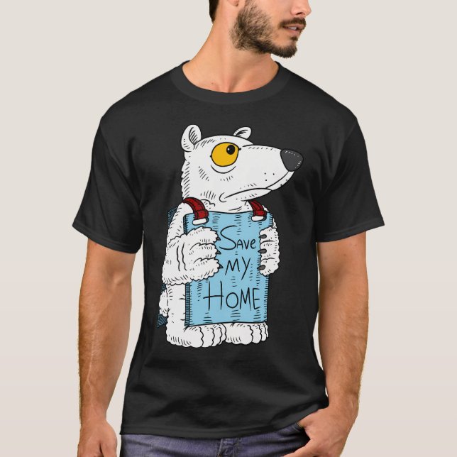Der Polarbär Rettete die Arktis. Klimawandel. T-Shirt (Vorderseite)