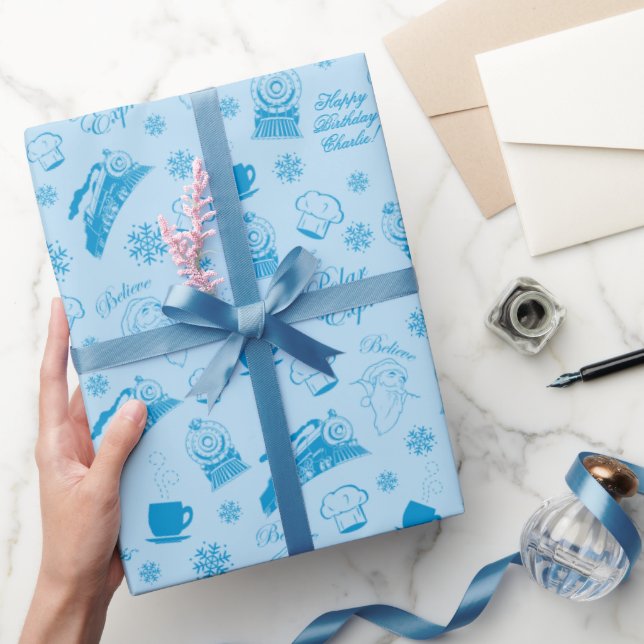 Der Polarexpress | Blue Birthday Geschenkpapier (Schenken)