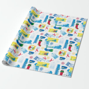 Der Polarexpress   Christmas Icon Muster Geschenkpapier