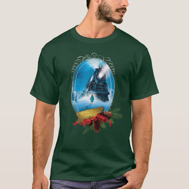 Der Polarexpress | Holiday Gerahmt Train Anreise T-Shirt (Vorderseite)
