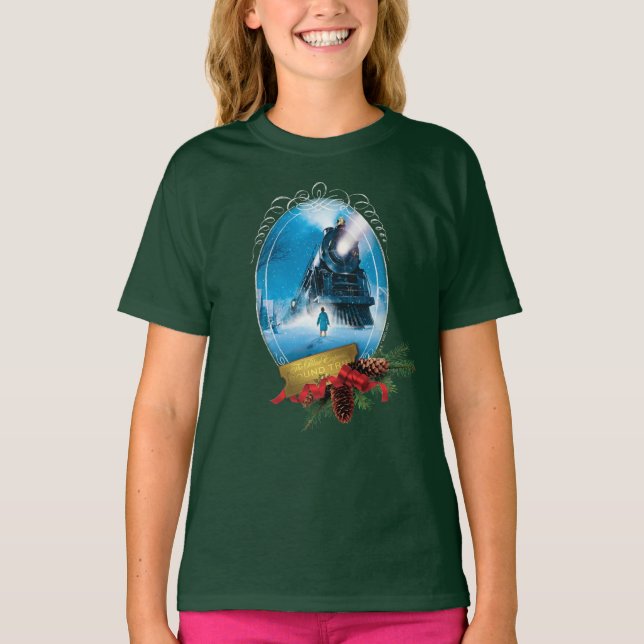 Der Polarexpress | Holiday Gerahmt Train Anreise T-Shirt (Vorderseite)