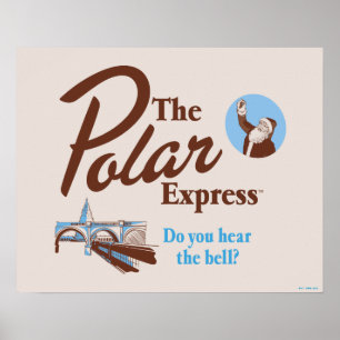 Der Polarexpress   "Hörst du die Glocke" Retro Poster
