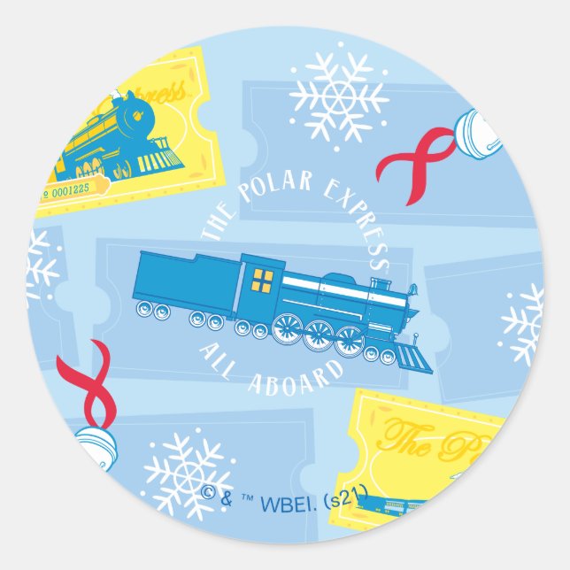 Der Polarexpress | Muster für Rückzug und Fahrsche Runder Aufkleber (Vorderseite)