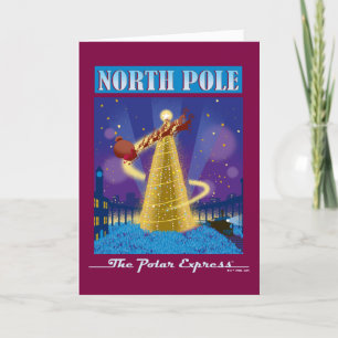 Der Polarexpress North Pole Vintage Travel Art Feiertagskarte