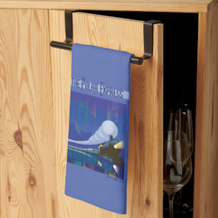 Der Polarexpress   Northern Lights Vintage Travel Geschirrtuch