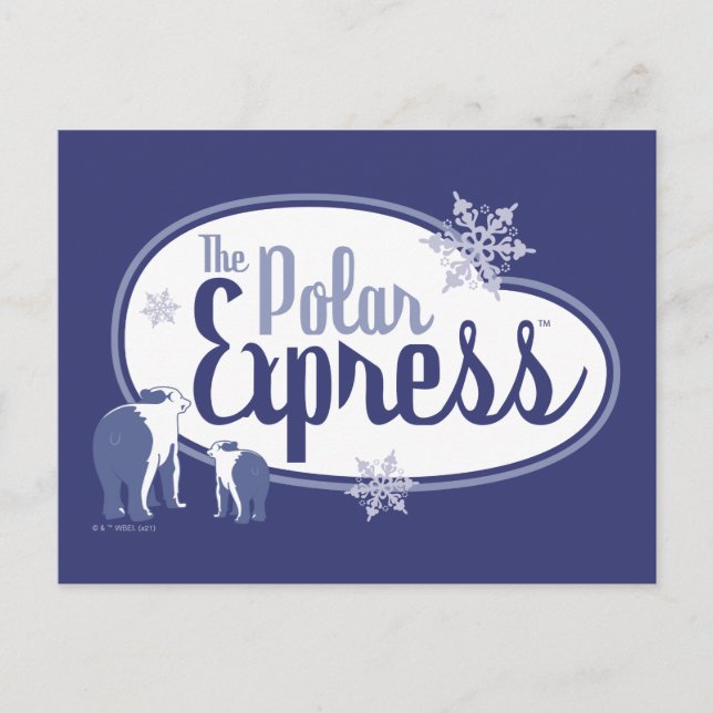 Der Polarexpress | Retro Graphic Feiertagspostkarte (Vorderseite)