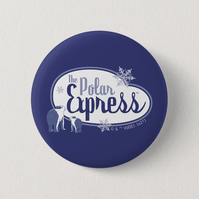 Der Polarexpress | Retro Graphic Polar Bears Button (Vorderseite)
