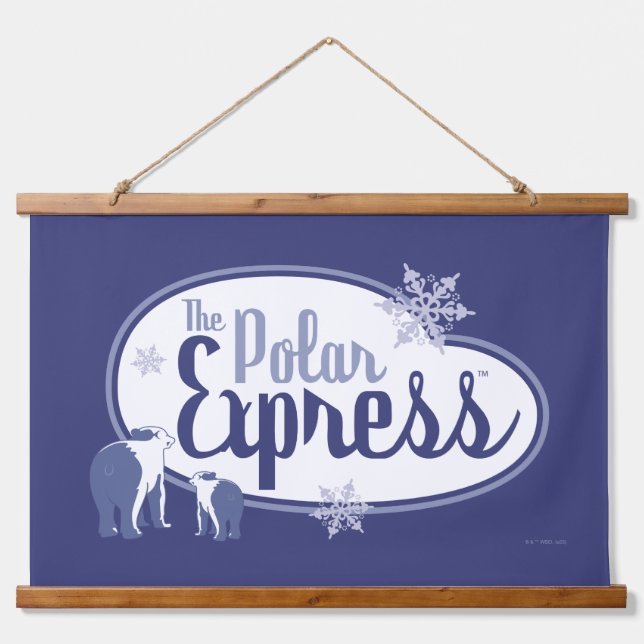 Der Polarexpress | Retro Graphic Wandteppich Mit Holzrahmen (Vorne)