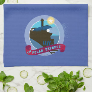 Der Polarexpress   Vintages Abzeichen Geschirrtuch