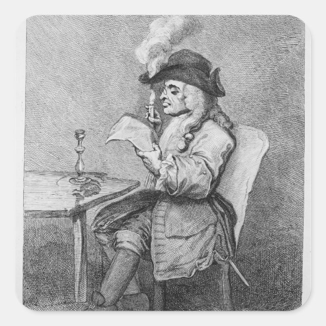 Der Politiker, geätzt von John Keyse Sherwin Quadratischer Aufkleber (Vorderseite)